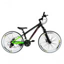 Ver imagem 1 de Bicicleta Aro 26 Vikingx Tuff X44 Preto-verde 21v Alumínio Freio a Disco Aros Vmaxx Brancos