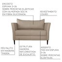 Ver imagem 2 de Sofá 2 Lugares Decorativo Sala de Estar 1,20M Pés Palito Lubbock Couro Bege - Gran Belo