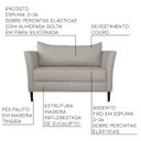 Ver imagem 2 de Sofá 2 Lugares Decorativo Sala de Estar 1,20M Pés Palito Lubbock Couro Off White - Gran Belo