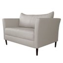 Ver imagem 1 de Sofá 2 Lugares Decorativo Sala de Estar 1,20M Pés Palito Lubbock Couro Off White - Gran Belo