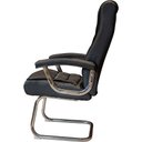 Ver imagem 3 de Cadeira Escritório Fixa Presidente Spring Oslo Domann Design Assento PU Preto Base Metal