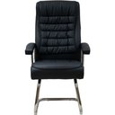Ver imagem 2 de Cadeira Escritório Fixa Presidente Spring Oslo Domann Design Assento PU Preto Base Metal