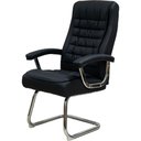 Ver imagem 1 de Cadeira Escritório Fixa Presidente Spring Oslo Domann Design Assento PU Preto Base Metal