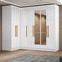 Ver imagem 1 de Modulo 2 Canto com Puxador MDF e Espelho Paris Branco