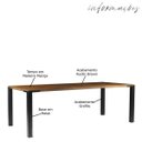 Ver imagem 2 de Mesa Sala de Jantar Cozinha Bladel 120cm Grafite Madeira Maciça Rustic Brown - Gran Belo
