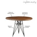 Ver imagem 2 de Mesa Sala de Jantar Cozinha Monary Redonda 110cm Grafite Madeira Maciça Rustic Brown - Gran Belo