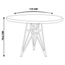 Ver imagem 3 de Mesa Sala de Jantar Cozinha Monary Redonda 110cm Grafite Madeira Maciça Rustic Brown - Gran Belo