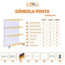 Ver imagem 4 de Gôndola Prateleira para Supermercado 4 Níveis 40x30 New Plus 1,40 Ponta Pe Laranja - Sa Gôndolas