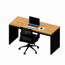 Ver imagem 5 de Escrivaninha 1,50m X 0,60m Pé Painel e Cadeira Diretor F5 Cor:freijó com Preto