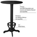 Ver imagem 2 de Mesa Bar Redonda com Suporte para Pés Madeira Maciça Adan Preto Fosco - Gran Belo