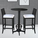 Ver imagem 4 de Mesa Bar Redonda com Suporte para Pés Madeira Maciça Adan Preto Fosco - Gran Belo