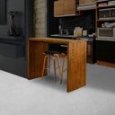 Ver imagem 5 de Balcão para Cozinha Flauer com Gravura Madeira Maciça Rustic Brown - Gran Belo