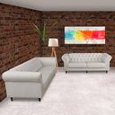 Ver imagem 7 de Jogo de Sofá 2 e 3 Lugares Sala de Estar Bérgamo Couro Off White - Gran Belo