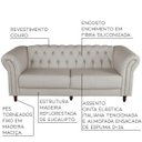 Ver imagem 2 de Jogo de Sofá 2 e 3 Lugares Sala de Estar Bérgamo Couro Off White - Gran Belo