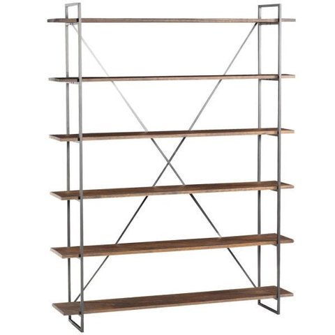 Estante para Escritório Home Office Lorran 140cm Grafite Madeira Maciça Rustic Brown - Gran Belo