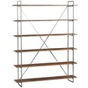 Ver imagem 1 de Estante para Escritório Home Office Lorran 140cm Grafite Madeira Maciça Rustic Brown - Gran Belo