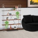 Ver imagem 5 de Estante para Escritório Home Office Lorran 140cm Grafite Madeira Maciça Rustic Brown - Gran Belo