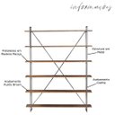 Ver imagem 2 de Estante para Escritório Home Office Lorran 140cm Grafite Madeira Maciça Rustic Brown - Gran Belo