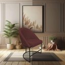 Ver imagem 6 de Kit 06 Cadeiras Poltrona de Jantar Bela Suede Marsala Base Metálica Industrial Preto - Pallazio