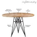 Ver imagem 2 de Mesa Sala de Jantar Cozinha Monary Redonda 110cm Grafite Madeira Maciça Driftwood - Gran Belo