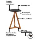 Ver imagem 4 de Mesa Lateral Preto com Amêndoa Classic Tebarrot Móveis