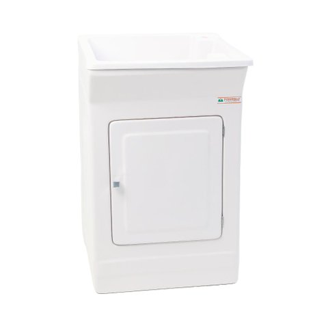 Tanque de Lavanderia em Fibra 40l para Torneira de Bancada Cor:branco