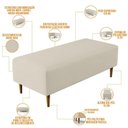 Ver imagem 6 de Kit 02 Puffs Bali W01 Pés Palito 120x50 Cm Suede Bege