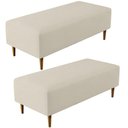 Ver imagem 1 de Kit 02 Puffs Bali W01 Pés Palito 120x50 Cm Suede Bege