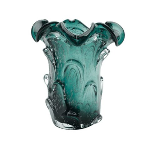 Vaso de Vidro Italy Verde Esmeralda 16x14cm Lyor