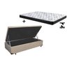 Cama Box Baú Solteiro Conforto Suede Bege + Colchão Solteiro Conforto Espuma D23 com Eps 14x88x188 - 1