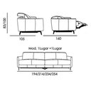 Ver imagem 5 de Sofá Murphy 2 Lugares com Braço Couro Capuccino 234cm - 68373