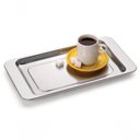 Ver imagem 1 de Bandeja para Cafézinho Retangular Aço Inox 30x17 Cm Café Chá