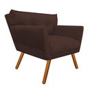 Ver imagem 4 de Kit 02 Poltronas Anitta Suede Marrom Pés Palito Castanho