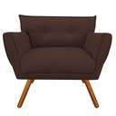 Ver imagem 3 de Kit 02 Poltronas Anitta Suede Marrom Pés Palito Castanho
