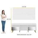 Ver imagem 4 de Rack Com Painel Tv 65" Retrô Com Espelho Flórida Multimóveis V3138 Branco/Natural Branco/Natural
