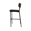 Ver imagem 3 de Banqueta New York Industrial Imbuia Baixa - Pu Preto PSG