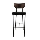 Ver imagem 2 de Banqueta New York Industrial Imbuia Baixa - Pu Preto PSG