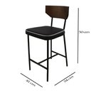 Ver imagem 4 de Banqueta New York Industrial Imbuia Baixa - Pu Preto PSG