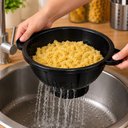 Ver imagem 7 de Escorredor Redondo Multiuso Base Lavador Secador Frutas Legumes Cozinha Preto