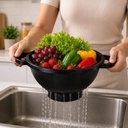 Ver mais imagens de Escorredor Redondo Multiuso Base Lavador Secador Frutas Legumes Cozinha Preto