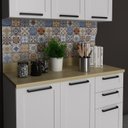 Ver imagem 1 de Tampo para Balcão 120cm TM1326 MDF Grazi Bege/Carvalho Tropical