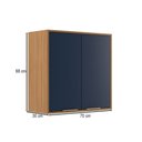 Ver imagem 4 de Armário Aéreo Cozinha 70 Cm Domus 2 Portas Nogal/royal - Hecol Móveis