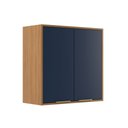 Ver imagem 2 de Armário Aéreo Cozinha 70 Cm Domus 2 Portas Nogal/royal - Hecol Móveis