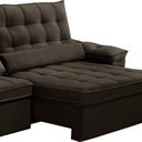 Ver imagem 3 de Sofá Retrátil Reclinável para Sala 4 Lugares 290cm Maresi F04 Veludo Marrom Escuro - Lyam Decor