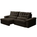 Ver imagem 5 de Sofá Retrátil Reclinável para Sala 4 Lugares 290cm Maresi F04 Veludo Marrom Escuro - Lyam Decor