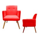 Ver imagem 1 de Kit 2 Poltronas Decorativa Pés Palito Nina Plus Suede Vermelho - Sa Móveis