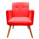 Ver imagem 2 de Kit 2 Poltronas Decorativa Pés Palito Nina Plus Suede Vermelho - Sa Móveis