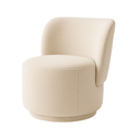 Ver imagem 1 de Poltrona Orgânica Redonda Bouclé Bege Luxo Moderna Confortavel Design P/ Sala Espera Recepção Hall