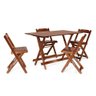Conjunto Mesa Dobrável 1.20 X 70 com 4 Cadeiras Cor:imbuia - 1