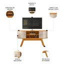 Ver imagem 3 de Rack Bancada de Tv 55 Pol 136cm Alana Z10 Off/cinamomo - Mpozenato
